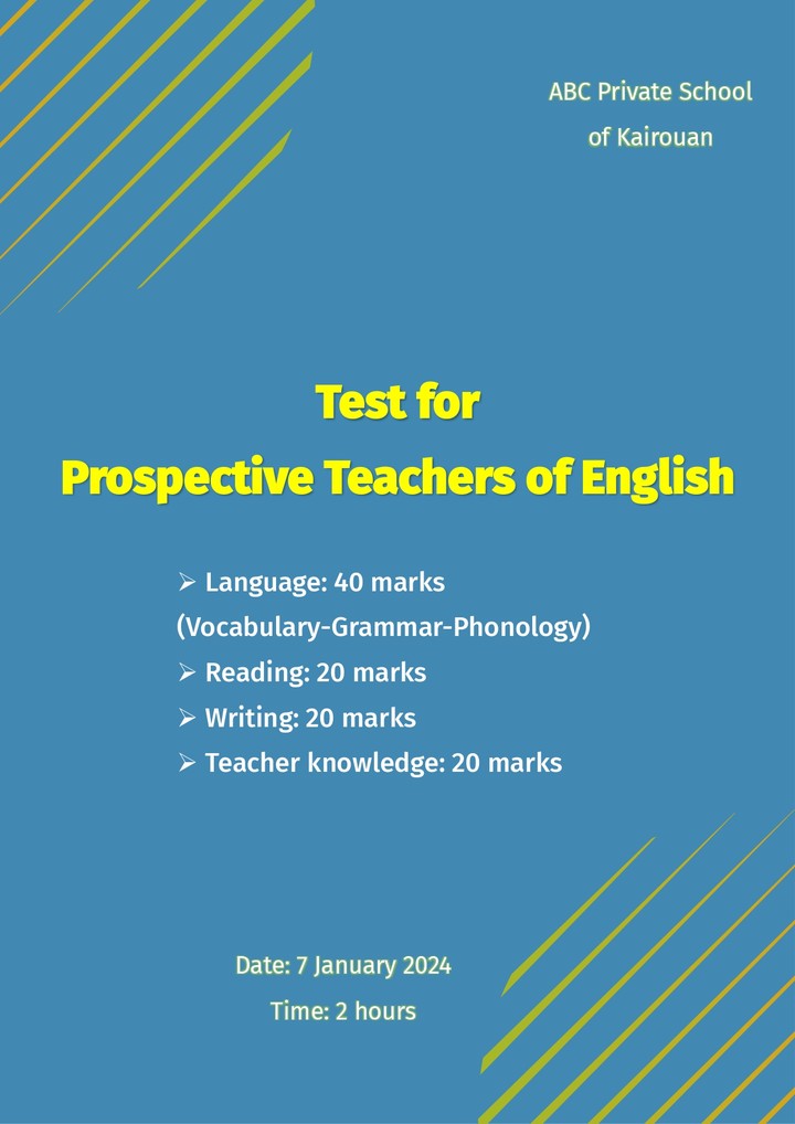 كتابة محتوى_Test for Prospective Teachers of English -Jan. 2024