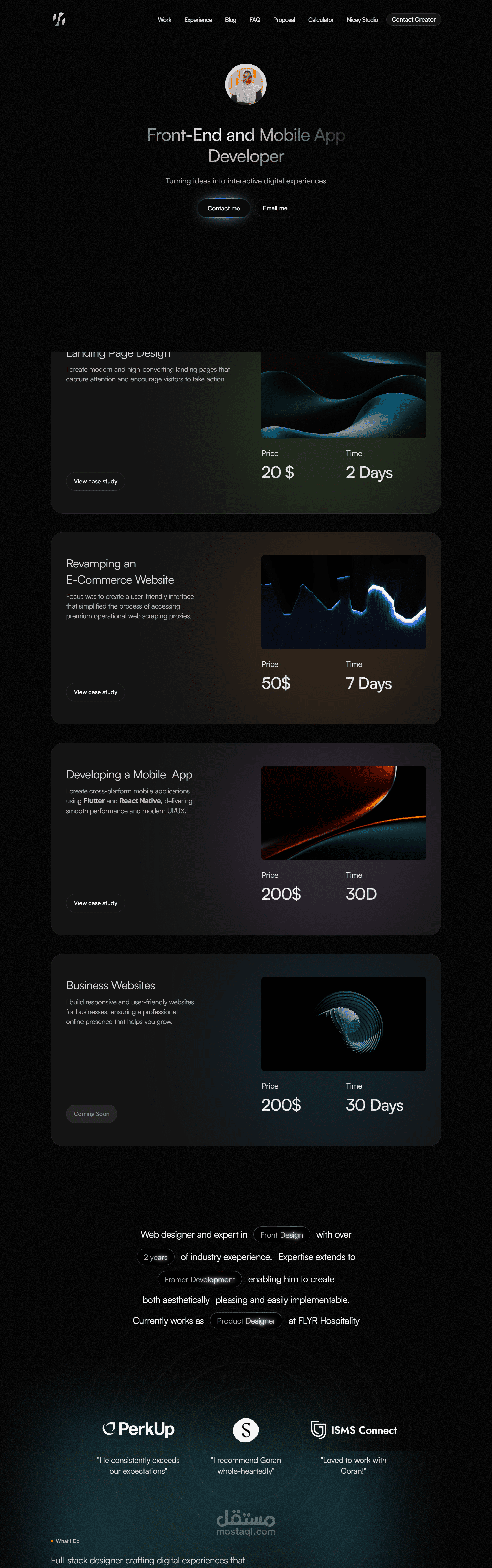 Portfolio for your projects by framer and wordpress