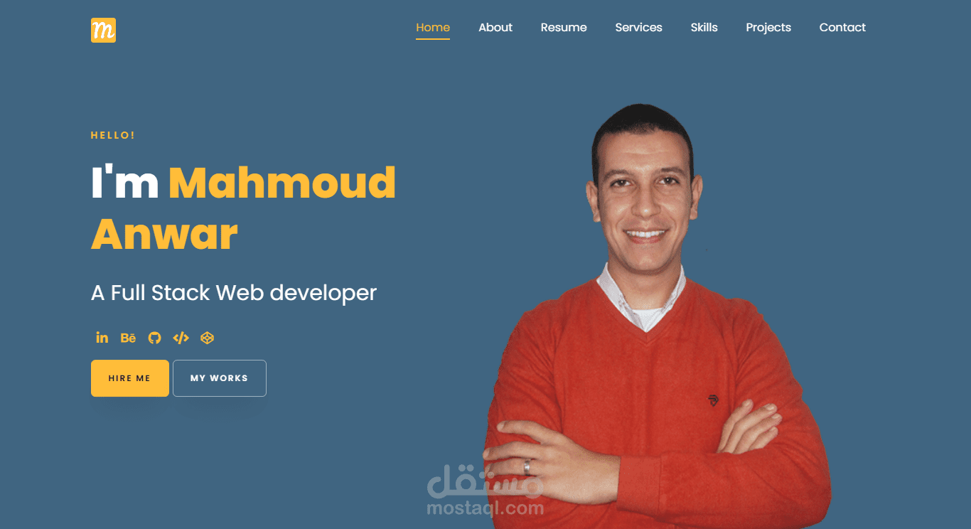تطوير وبرمجة واستضافة موقعى الشخصى بلوحة تحكم كاملة