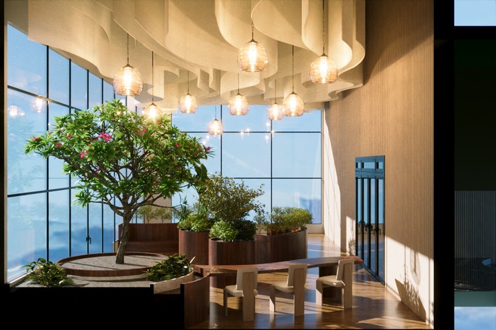hotel lobby-biophilic style design