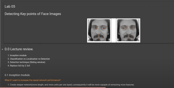 facial landmarks detection