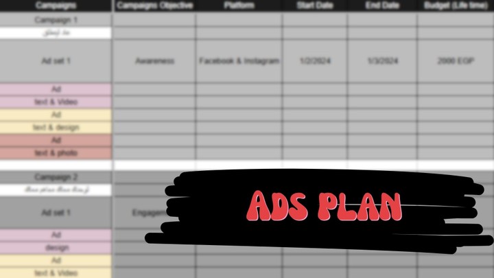 خطة إعلانات Ads Plan