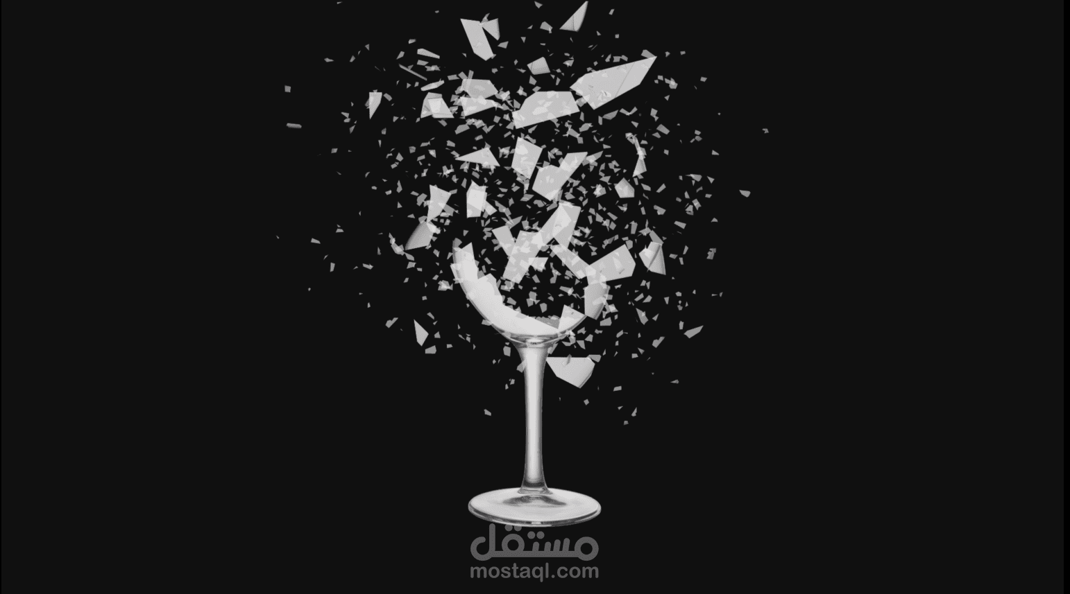 مشهد تكسير كأس زجاجى