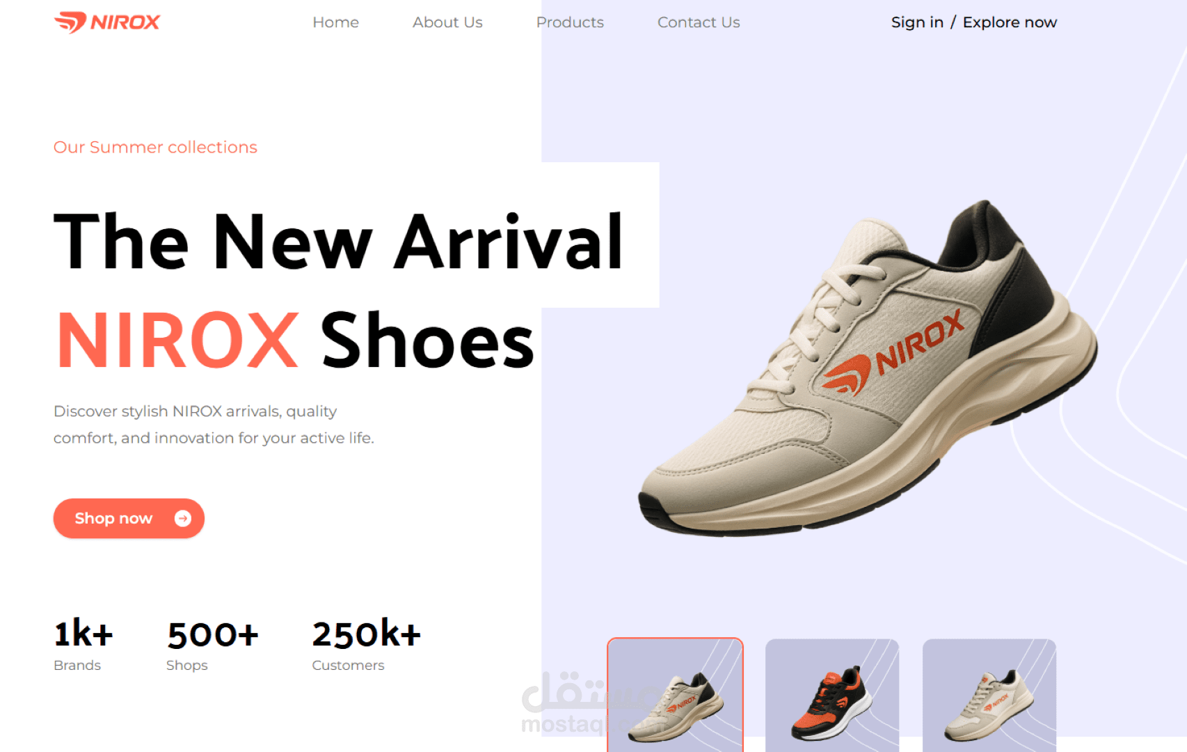 NIROX – Premium Sneaker Landing Page (React + Tailwind)