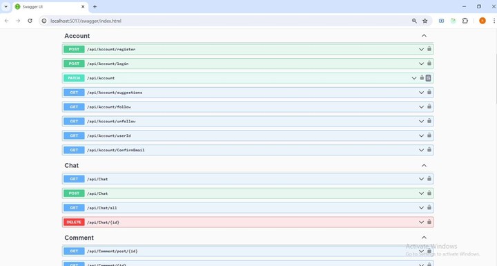 Social Media website ASP.NET Web API