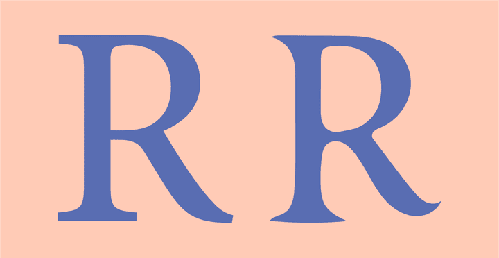 R letter typography manipulation