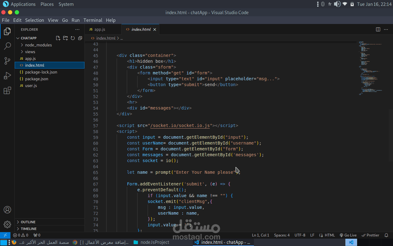 chat app just back-end work | websocket | nodejs | expres sj