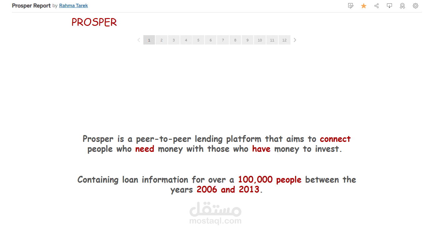 تقرير الإقراض (Lending Report) باستخدام tableau