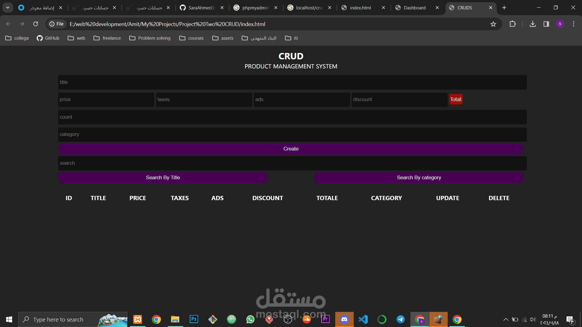 crud project