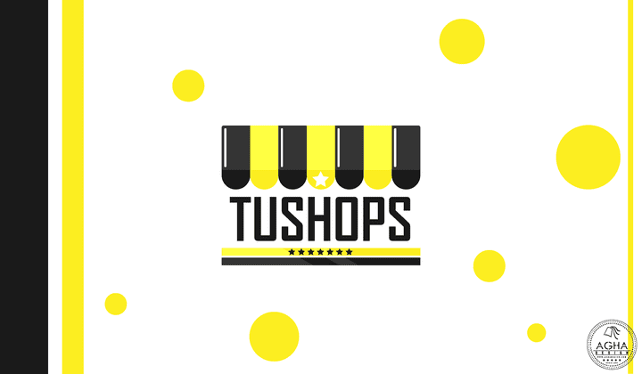 شعار متجر الكتروني TUSHOPS