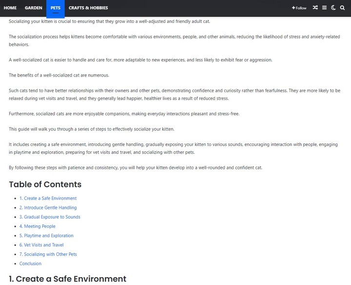 كتابة مقال عن (Socializing Your Kitten: A Step by Step Guide)