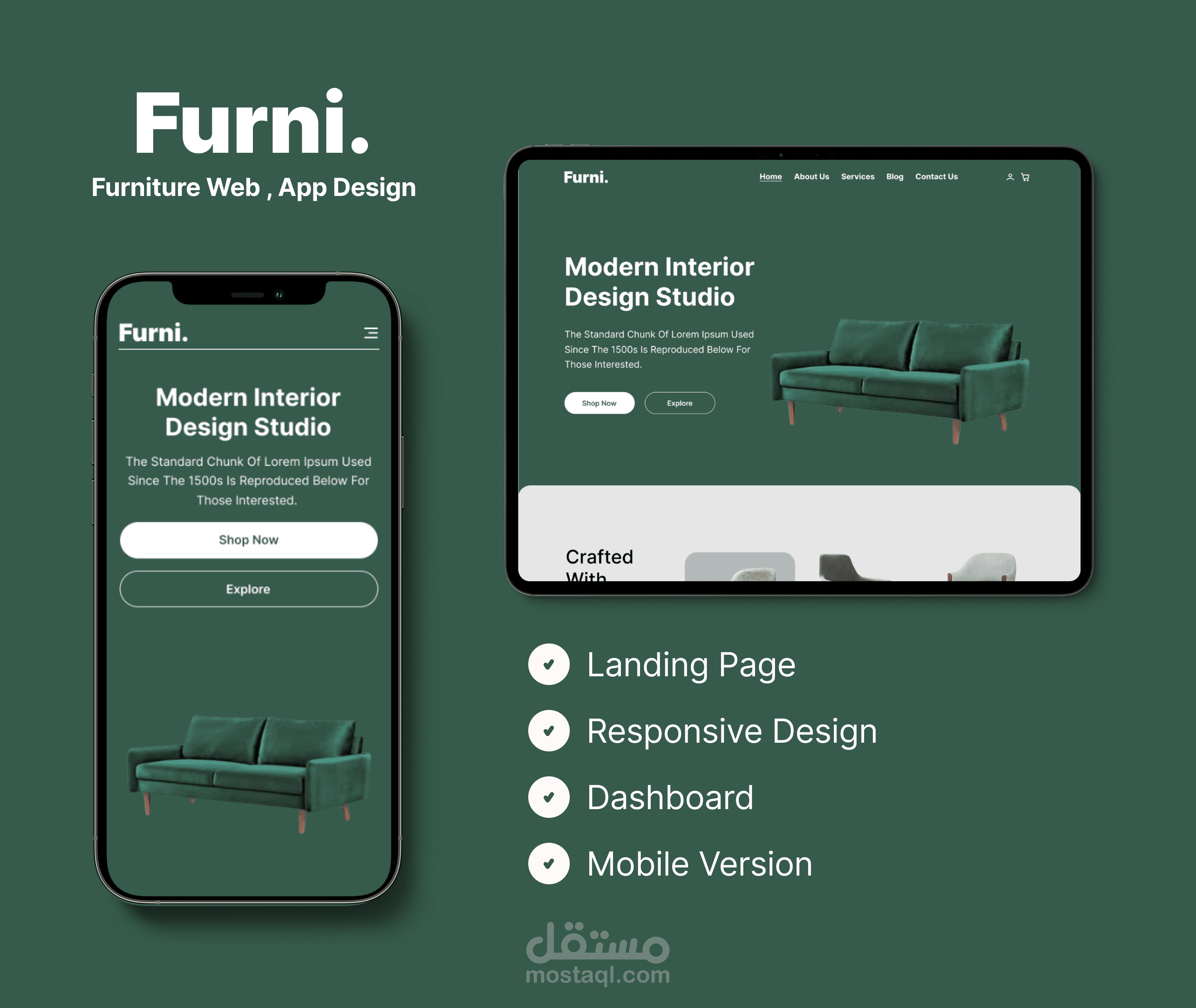 " Furni." واجهات أنيقة لتجربة تسوق أثاث عصرية