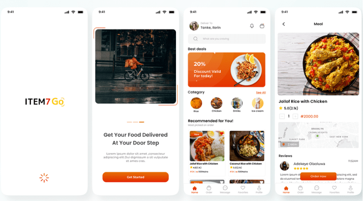 Food delivery app design