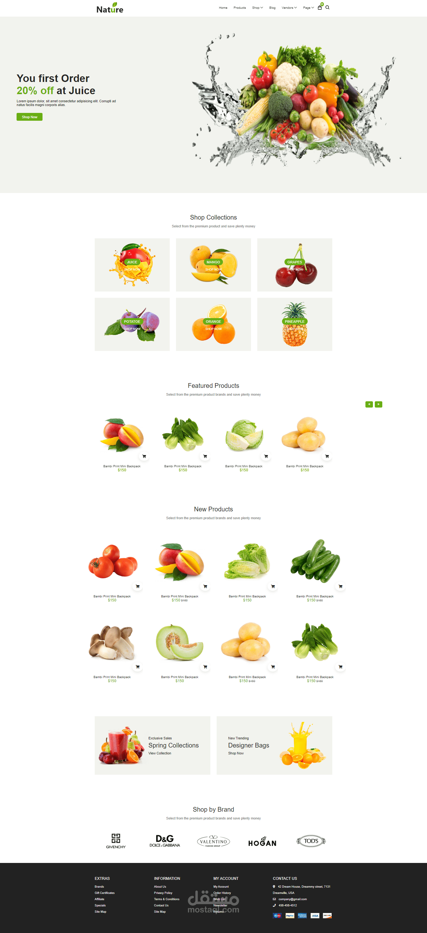 Landing Page لموقع تسوق