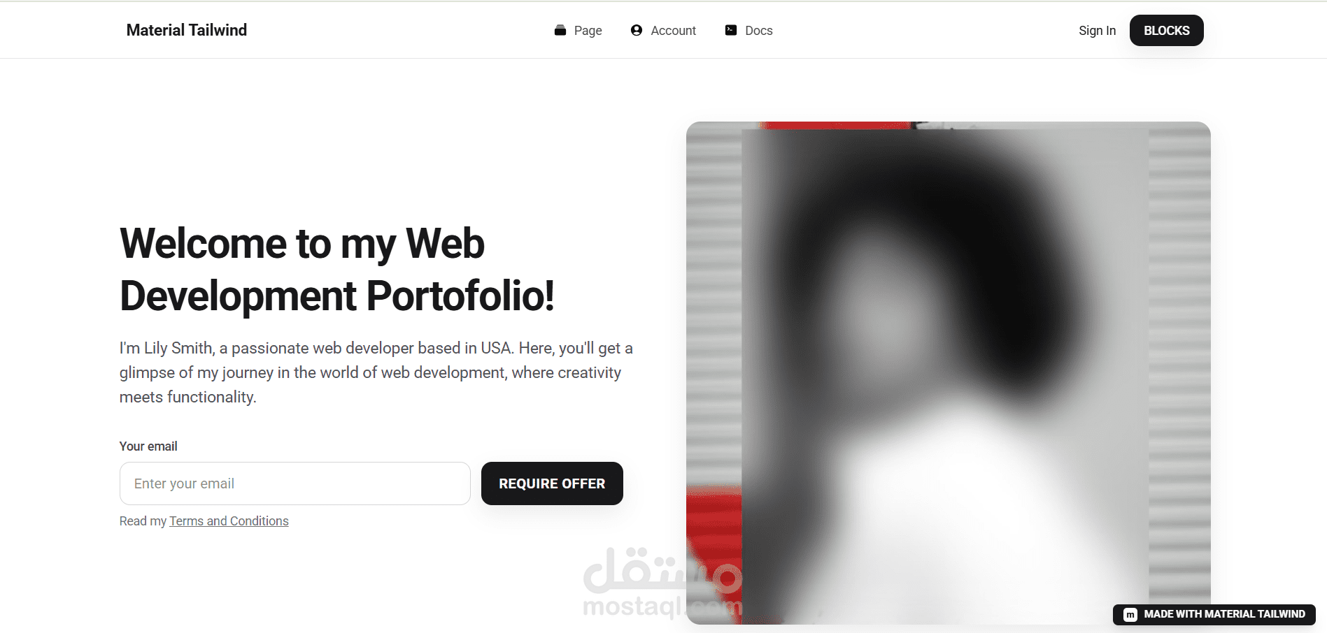 تصميم بورتفوليو شخصي (Portfolio) باستخدام Tailwind CSS