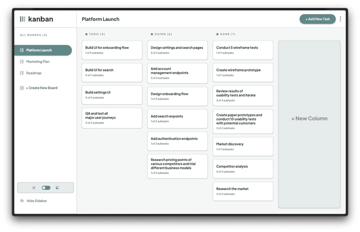 Task Manager App ( Kanban Methodology )