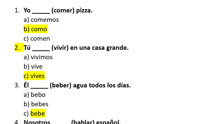 Spanish exercise