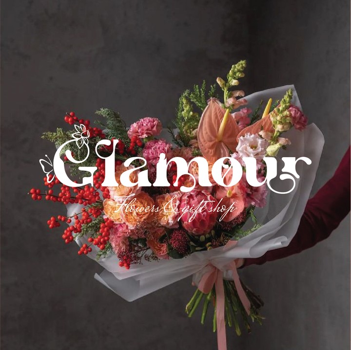 Glamour- flowers & gift shop Logo design