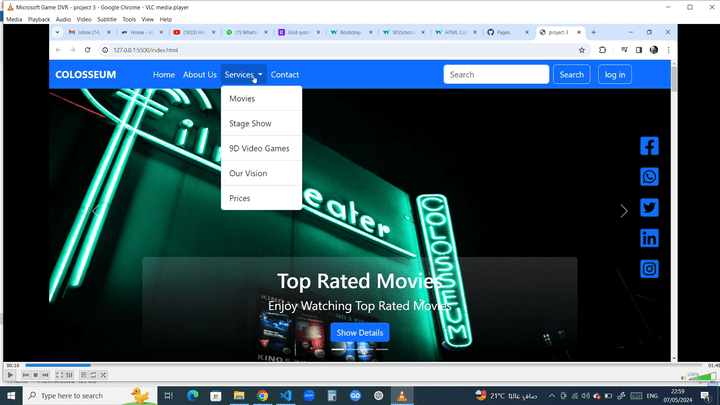 Movies website using HTML, CSS and Bootstrap