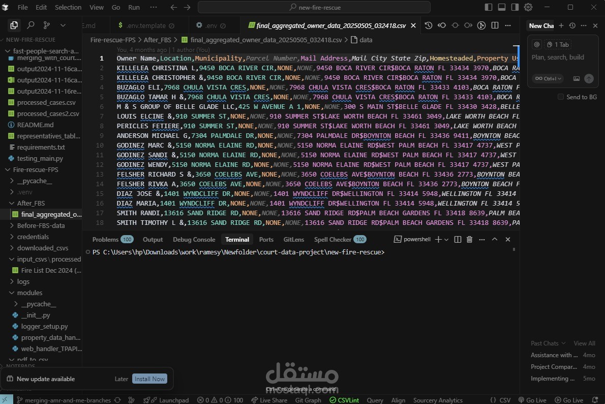 Automated Scraper for properties addresses