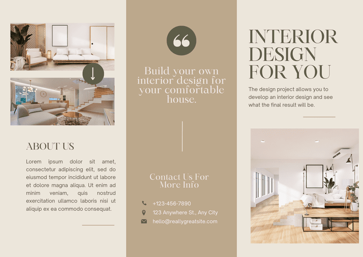 Brochure for interior design