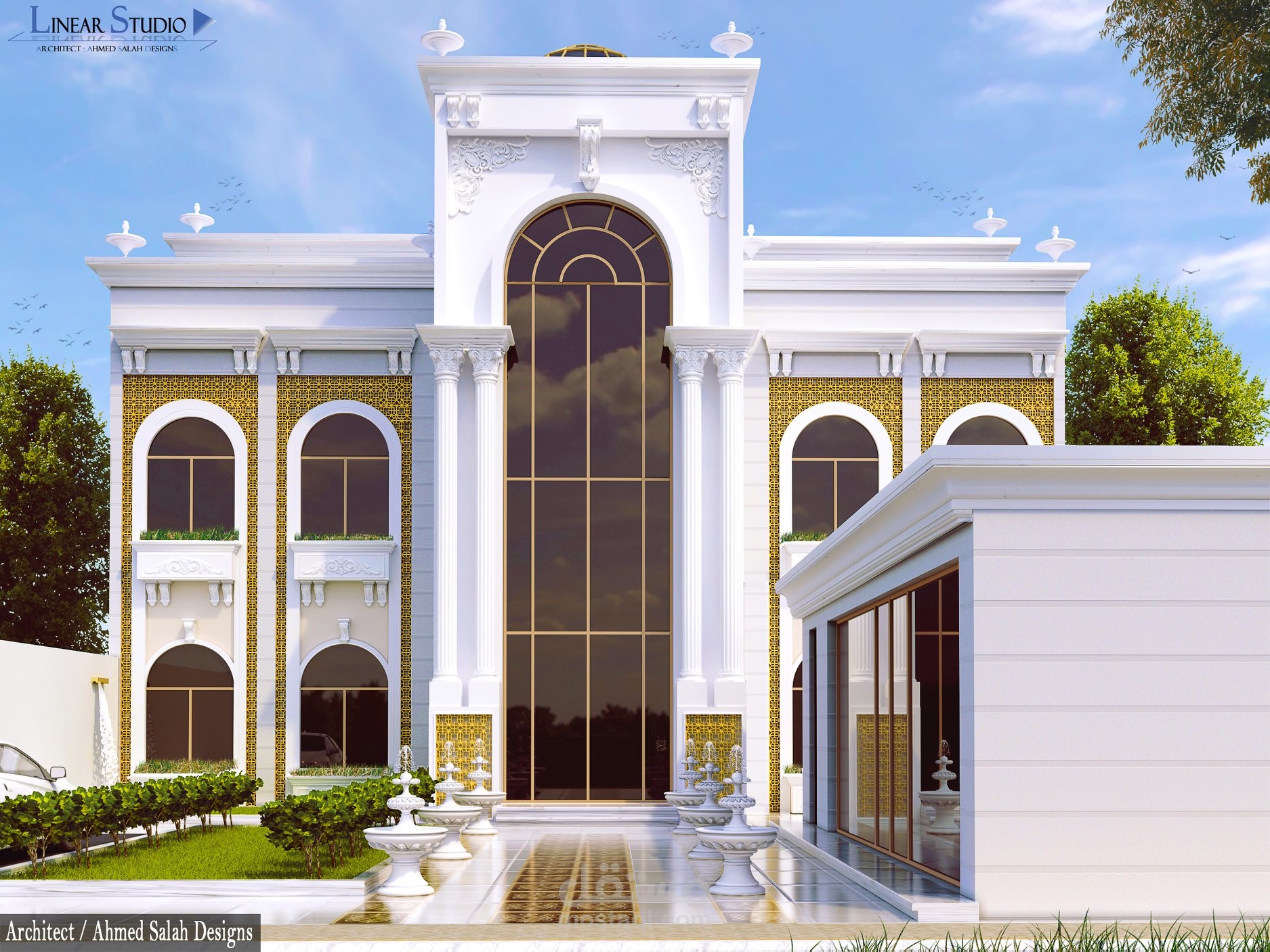 Classical Villa Facade Design in Riyadh _ Saudi