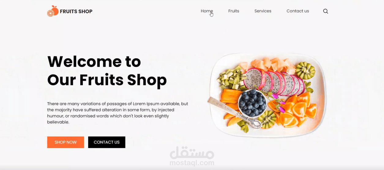 "FruitDelight" – واجهة متجر فواكه باستخدام HTML و CSS