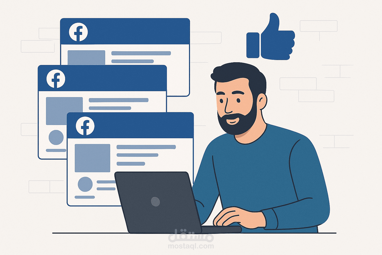 ادارة صفحات فيس بوك والمنصات التواصل  الاجتماعي