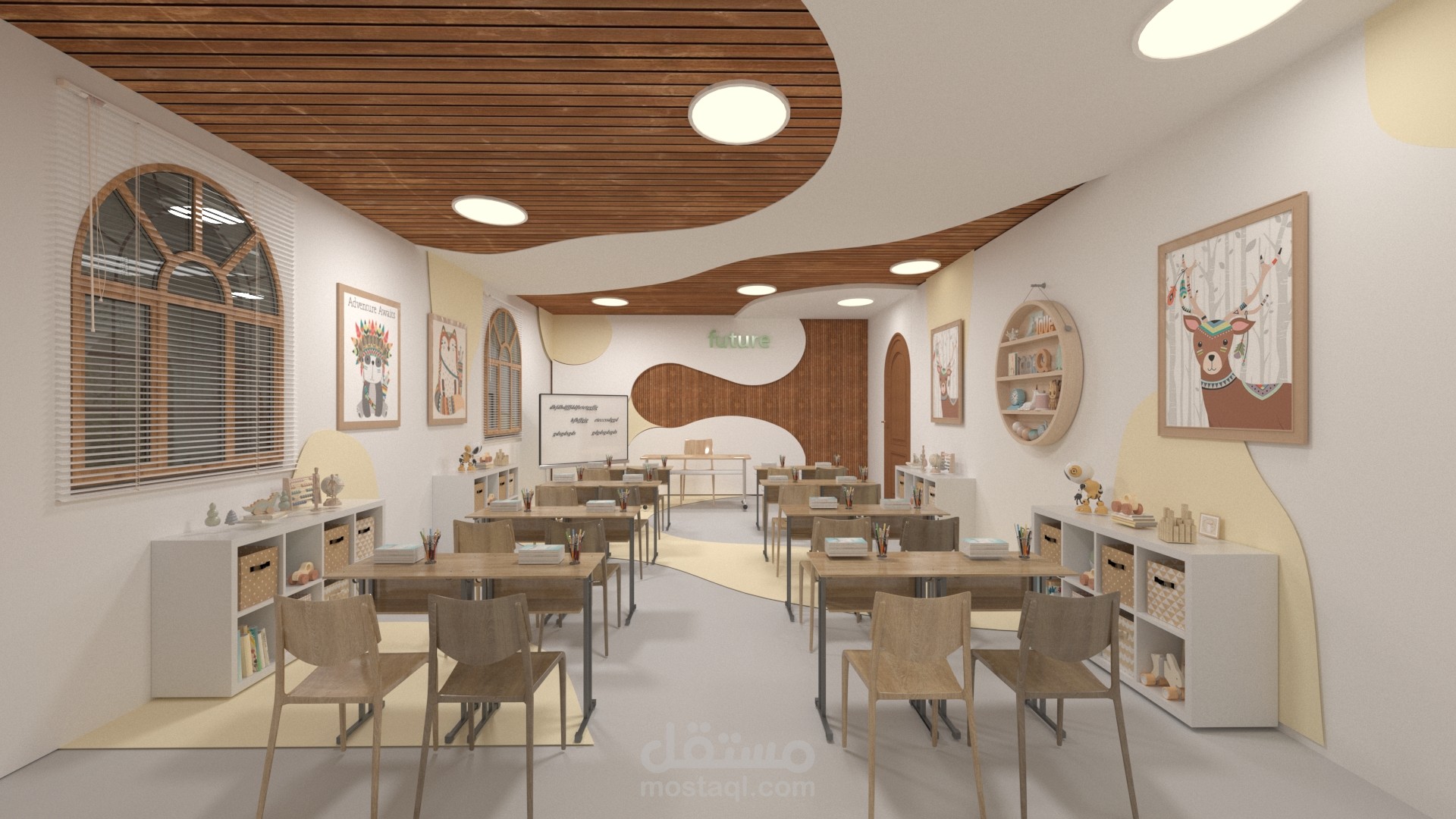 تصميم داخلى لقاعه دراسية