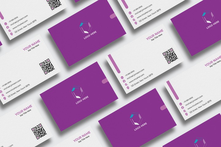 "تصميم بطاقة أعمال احترافية مع باركود QR لمعلوماتك"