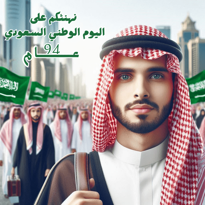 تصميم تهنئه بمناسبه العيد الوطني السعودي