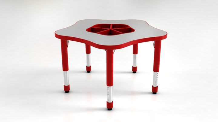 Different shapes of plastic tables