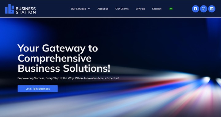 One-page website for Business Station