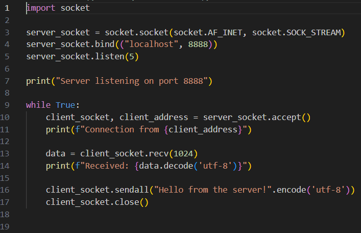 TCP Server Script: Greeting Clients with Python Socket Module