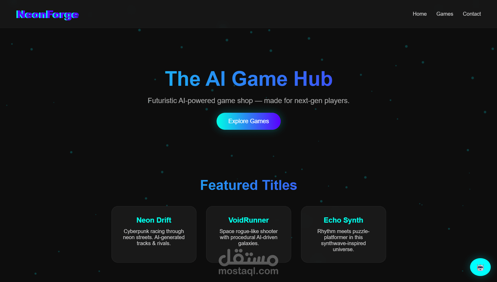 NeonForge Game Shop — AI Futuristic Game Store Website