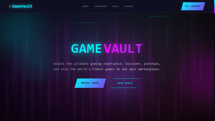 Game Vault Website