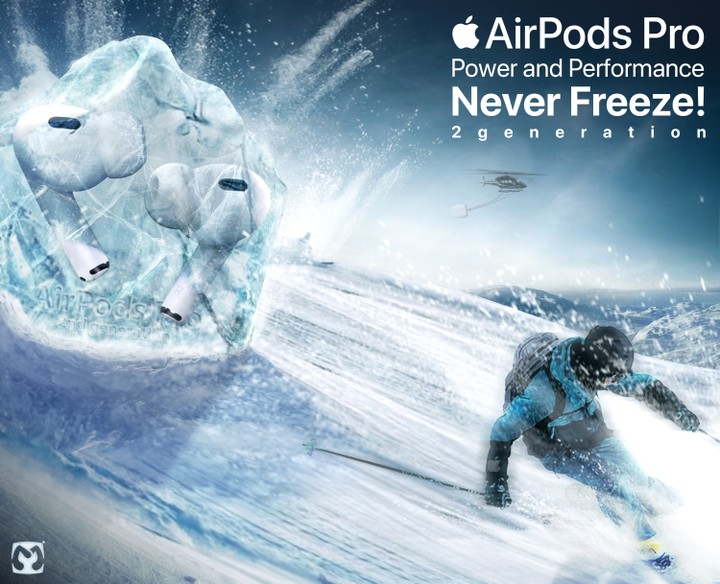 تصميم حملة إعلانية مبتكرة لـ AirPods Pro2 - تصميم سوشل ميديا