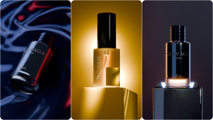 إعلانات عطور ثلاثي الأبعاد