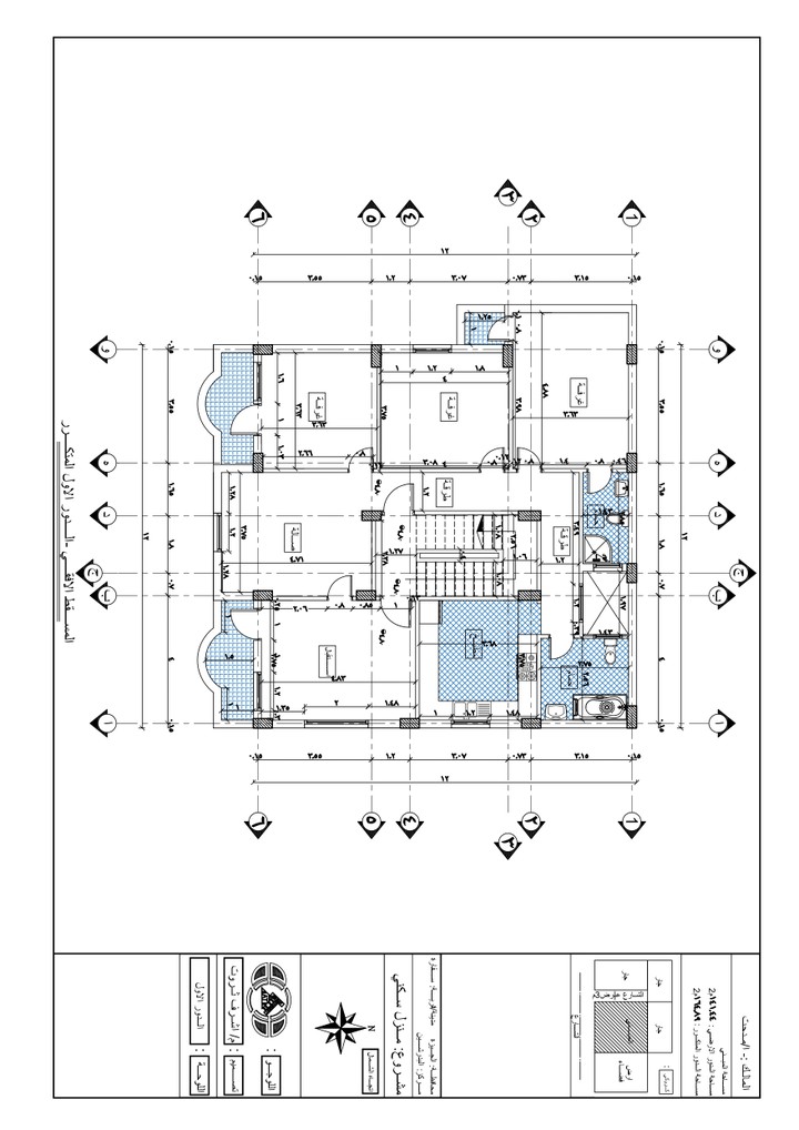 تصميم معماري وانشائي لعمارة سكنية