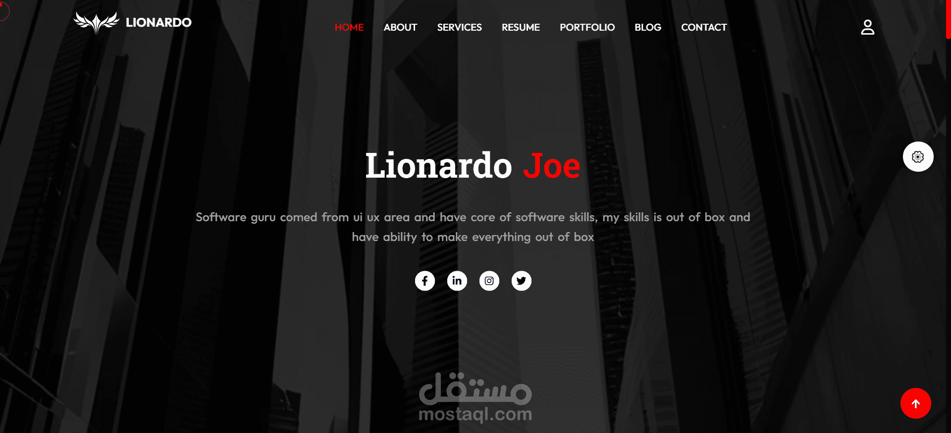 مرحبًا بك في مستند توثيق قالب LIONARDO - ملف تعريف شخصي احترافي Portfolio