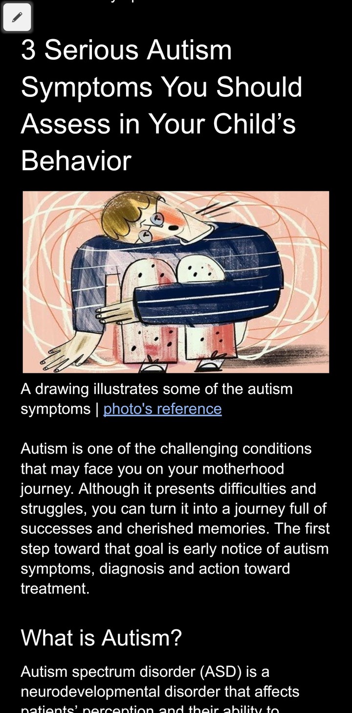 Autism symptoms