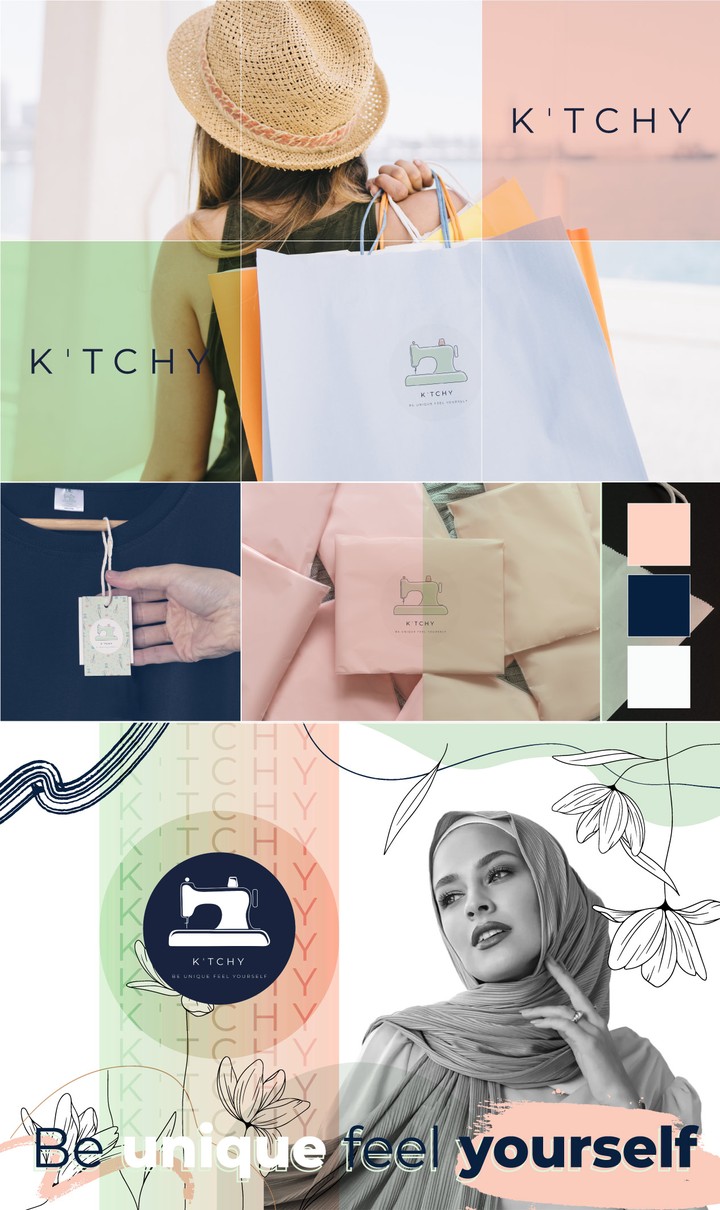 Brand board for social media page K'tchy sewing