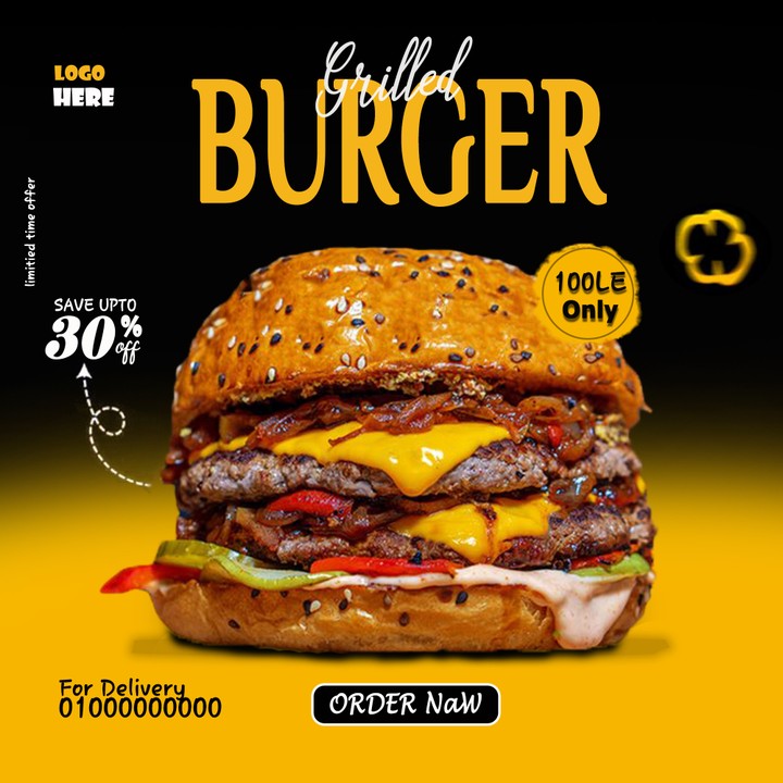 Burger grilled