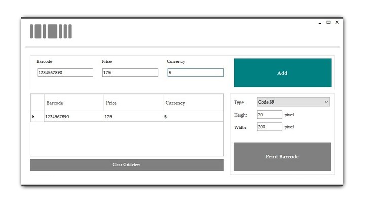 Parcode Generator DesktopAPP