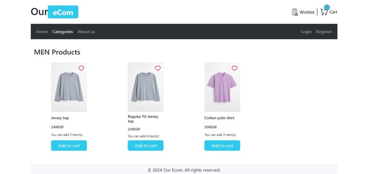 React e-commerce with TS