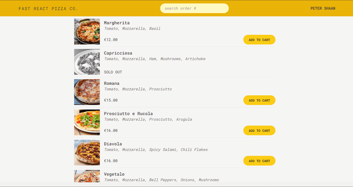 Fast -React-pizza-ecommerce application