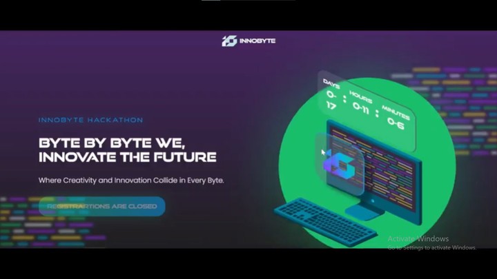 Innobyte registrations website (موقع تسجيل في هاكاثون)