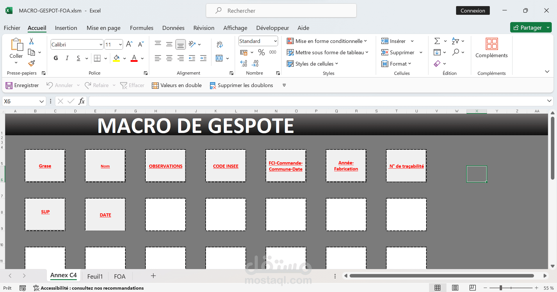 بيانات Excel GESPOT باستخدام وحدات ماكرو VBA