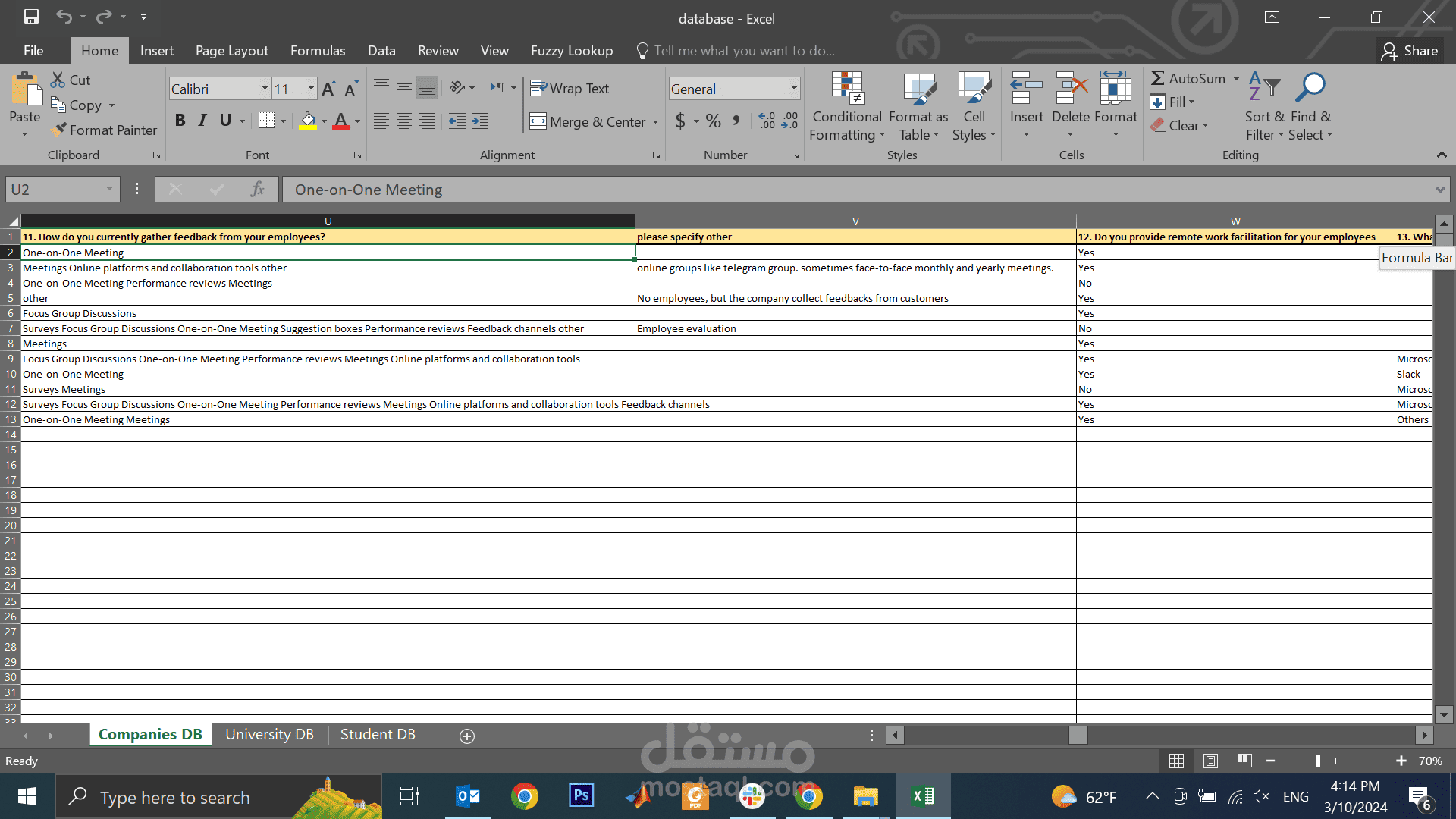 excel database design | مستقل