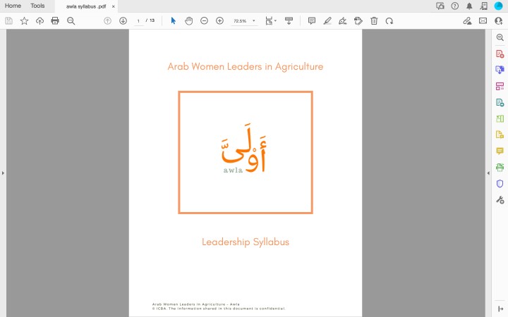Arab Women Leaders in Agriculture, AWLA Fellowship